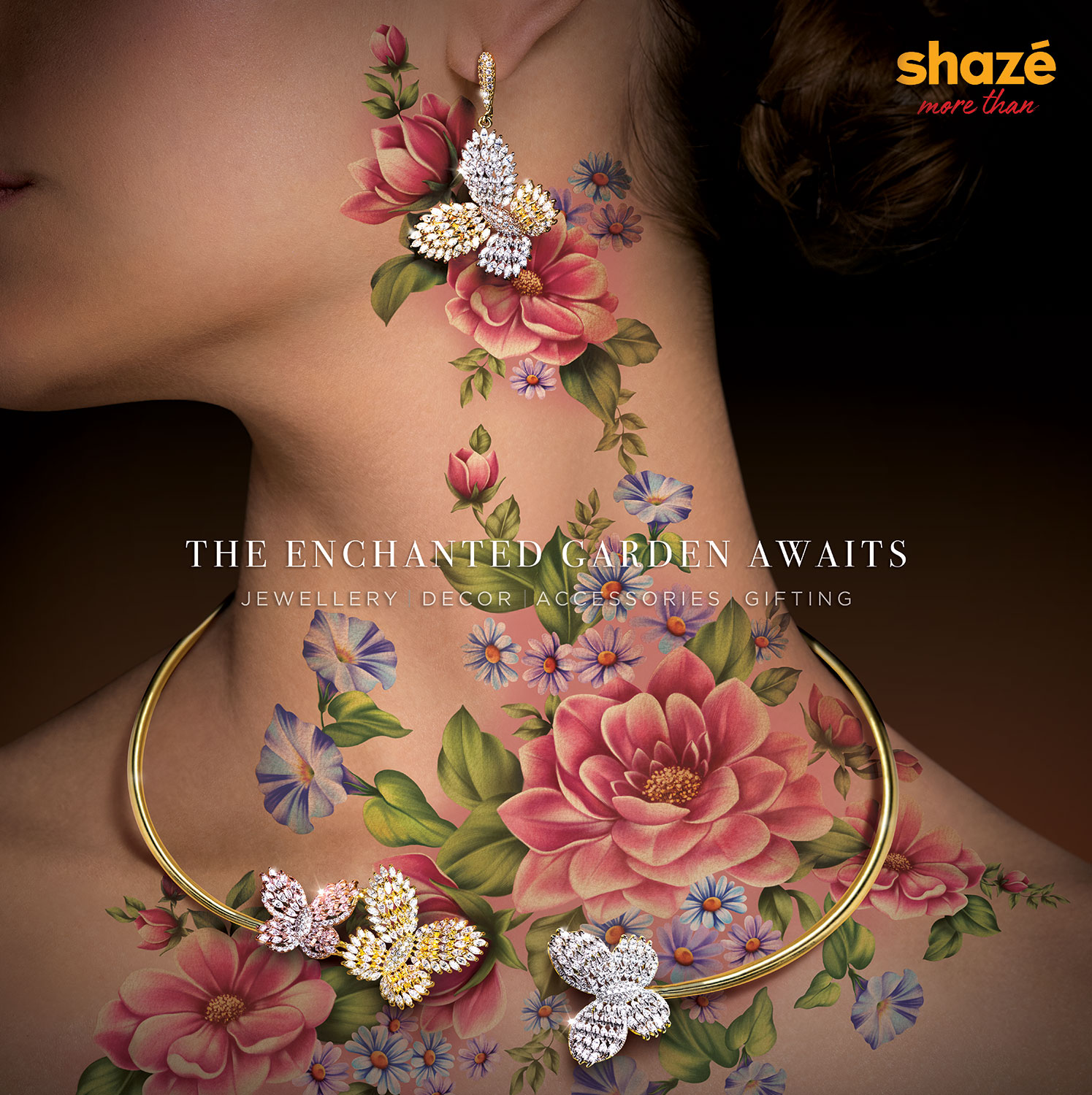 Creative Jewellery Photography with model for Shaze India