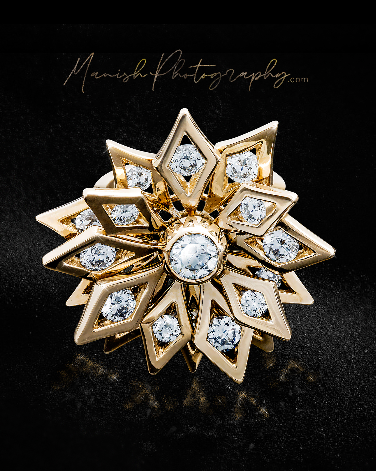 DeBeers Diamond and Gold ring jewellery mood shot by Manish Photography 