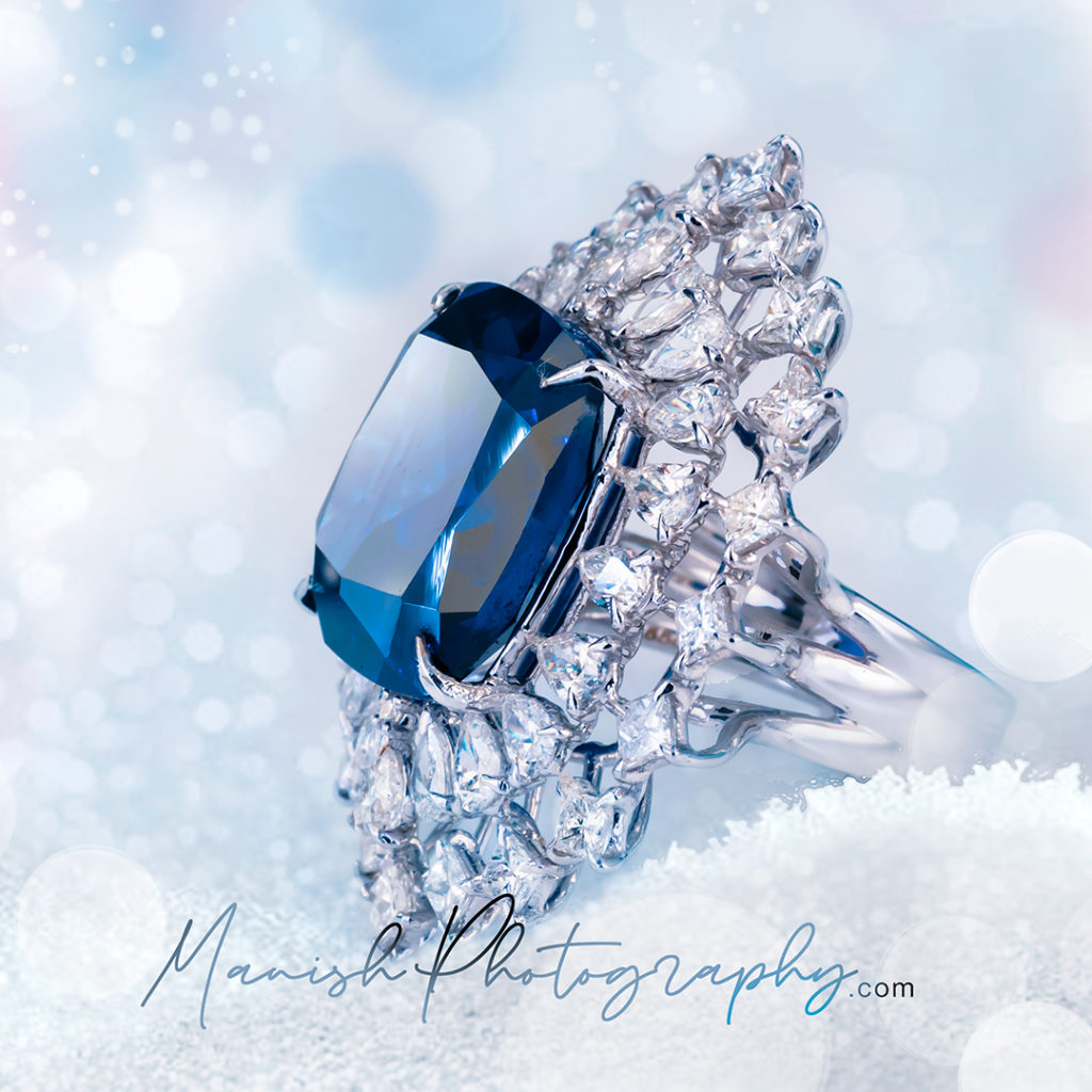 diamond ring in snow by khushi jewelrs