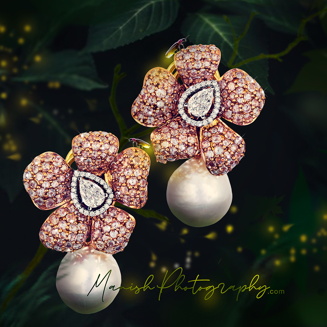 Jewellery Photography blooming flowers earring by khushi jewelrs